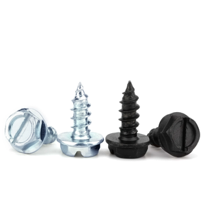 # <span class=keywords><strong>8</strong></span> tornillos autorroscantes negros de cabeza hexagonal ranurada con brida de 3/<span class=keywords><strong>8</strong></span>" 2/56 para matrícula - Product Image 3