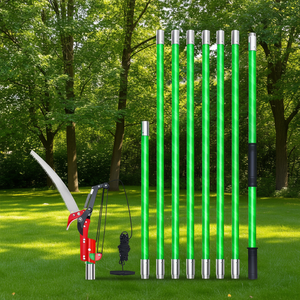 Sierra de podar manual extensible de 3.87-27 pies con hoja de acero de alto carbono para poda de árboles en exteriores con accesorio de tijeras - Product Image 2