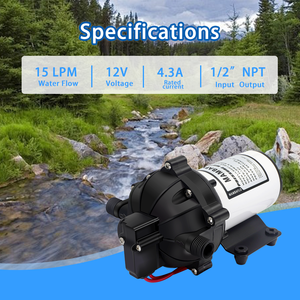 ปั๊มไดอะแฟรม Mambaflo สำหรับรถบ้านมอเตอร์โฮม รุ่น 51 ซีรีส์ 5.5GPM/20.6LPM 12V 1/2''-14mnpt 70PSI สำหรับน้ำใช้ในบ้าน - Product Image 6