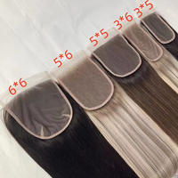 Sistem Rambut Integrasi Mesh Kustom Grosir HD Transparent Lace Closure Rambut Manusia Virgin dengan Bleached Knots untuk Wanita