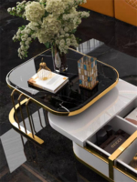 Nouveau set de table basse blanc et noir