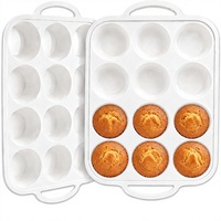 Moule à cupcakes en silicone antiadhésif sans BPA, facile à démouler, réutilisable, écologique, compatible four et lave-vaisselle, ustensile de cuisine