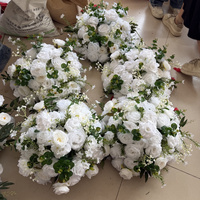 Boule de fleurs blanches de grande taille FL-093, boule florale, grands centres de table pour la décoration de mariage, d'anniversaire ou de fête