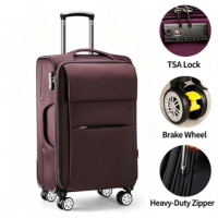Valise de voyage carrée élégante et personnalisable en tissu Oxford rose, étanche, avec roulettes pivotantes – Vente en gros usine OEM&ODM