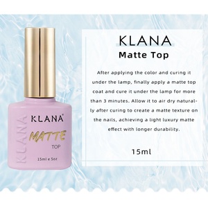 Klana - Esmalte de Uñas en Gel de 15 ml, Sin Necesidad de Limpiar, Alto Brillo, Capa Superior Brillante, Larga Duración, Transparente, para Acrílico, Requiere Lámpara UV LED, para Uso Doméstico, Manualidades, Regalo - Product Image 2