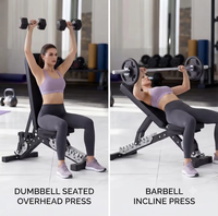 Banc de musculation réglable en acier, pliable et sécurisé, pour haltères, usage commercial, personnalisable en usine