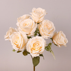 10 Tallos de Rosa Artificial de Tallo Único, Rosa de la Felicidad, Ramo de Decoración para Boda, Flores de Seda Plástica de Alta Simulación - Product Image 2