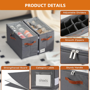 Organizador <span class=keywords><strong>de</strong></span> Zapatos Apilable <span class=keywords><strong>de</strong></span> Tela <span class=keywords><strong>para</strong></span> Armario, Paquete <span class=keywords><strong>de</strong></span> 2 <span class=keywords><strong>Cajas</strong></span> Plegables <span class=keywords><strong>para</strong></span> Almacenamiento <span class=keywords><strong>de</strong></span> Zapatos con Tapa Transparente - Product Image 4