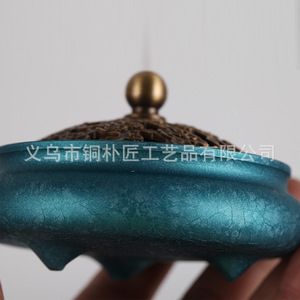 Brûleur d'encens en cuivre changeant de couleur pour usage domestique, brûleur d'encens pour bois de santal et bois d'agar, brûleur d'encens créatif pour intérieur - Product Image 4