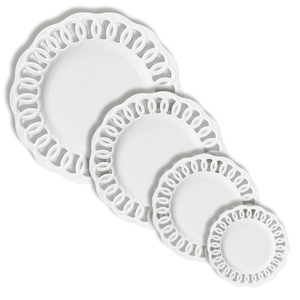 Assiettes en porcelaine blanche gaufrée à bordure ajourée, vaisselle occidentale pour steak, idéales pour restaurants, mariages, vente en gros - Product Image 3