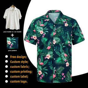Camisa de <span class=keywords><strong>hombre</strong></span> con botones y estampado floral polinesio, estilo Tonga Fiyi, con bolsillo personalizado, corte ajustado, <span class=keywords><strong>manga</strong></span> corta, ecológica, de spandex/poliéster - Product Image 1