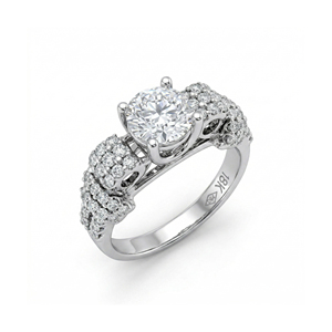 Bague de mariage personnalisée en or massif 10K 14K 18K avec diamant de laboratoire d'un carat certifié IGI, qualité VVS-VS, taille brillant, pour fête - Product Image 1