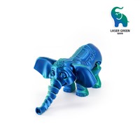 Figurine d'éléphant à grandes oreilles articulée en plastique imprimé en 3D Feeron - Décoration de bureau mignonne d'animal de la forêt et cadeau de jeu original