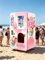 Distributeur automatique de crème glacée 2026 entièrement automatique avec écran tactile, machine à crème glacée molle en libre-service et multiples modes de paiement