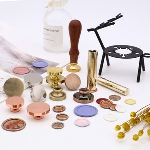 Con Dấu Sáp Bịt Đầu Bằng Đồng Cổ Điển Hoài Cổ Chưa Hoàn Thành Hình Chữ Nhật Hình Vuông Tròn Tùy Chỉnh - Product Image 3