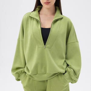 Suéter de punto con media cremallera para <span class=keywords><strong>mujer</strong></span>, de modal, holgado, con cremallera de cuarto - Product Image 1