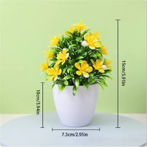 Plante Artificielle <span class=keywords><strong>en</strong></span> <span class=keywords><strong>Pot</strong></span>, Décoration de Fleur Artificielle, Bonsaï Rose <span class=keywords><strong>en</strong></span> Plastique, Décoration de Bureau Intérieure à Domicile, Prunier à Cinq Feuilles, Vente <span class=keywords><strong>en</strong></span> Gros - Product Image 5