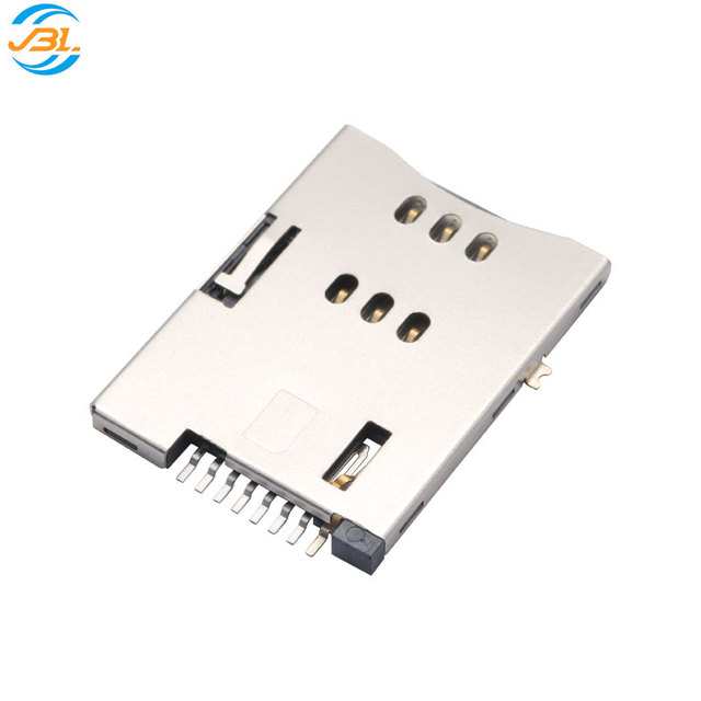 Smart Push Push Type Male/Female Stainless Steel SIM Card Connector 8-Pin PCB Mount with Power Socket Reader and JBL Model