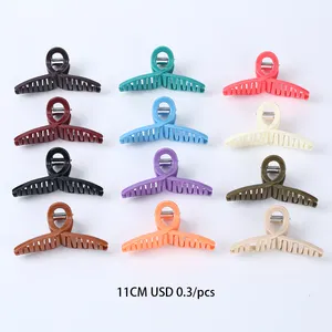 2024 New Style 12 Solid Color Big Hair Claw Clips Large Butterfly Hair Clips 4.33" Large Larger Size Hair Clips For Women