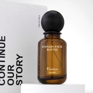 Bán Buôn 30Ml Hổ Phách Chai Nước Hoa Với Độc Đáo Bằng Gỗ Nắp Tròn Và Bơm Phun Rỗng Với Hộp Cho <span class=keywords><strong>50Ml</strong></span> Và 100Ml Kích Thước - Product Image 3