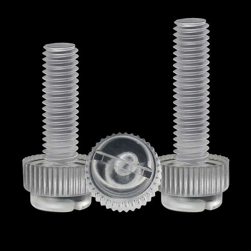 60x Clear Acrylic Thumbscrews - M5 X 16mm, Slotted & Knurled, With Nuts And Washers