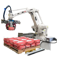 Palettiseur robotisé automatique à double station haute vitesse, facile à utiliser, pour ligne de production d'emballage