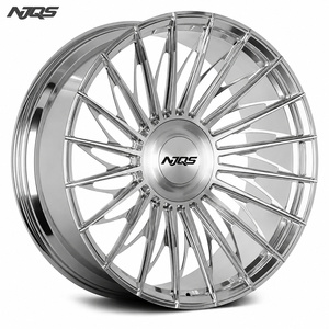Rines de Aleación de Aluminio NJQS Forjados, Nuevos y Personalizados, 5x112 5x120 5x114.3, Negros Brillantes, de 2 Piezas, para Autos Tesla BYD 18 19 20 <span class=keywords><strong>21</strong></span> - Product Image 1