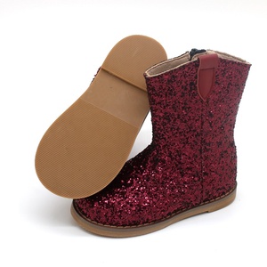Botas con purpurina para niños y niñas, moda personalizada, color burdeos, <span class=keywords><strong>2020</strong></span> - Product Image 2