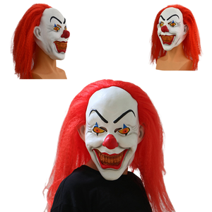 ชุดคอสเพลย์ตัวตลกน่ากลัว จมูกแดง ฟันน่าขนลุก ตาแดง วิกผมแดง หน้ากากเต็มหน้า อุปกรณ์ประกอบชุดปาร์ตี้ ทำจากยางลาเท็กซ์ - Product Image 2