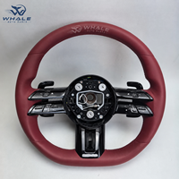 Volant en cuir et fibre de carbone personnalisé avec palettes de changement de vitesse pour Mercedes-Benz W205 W213 X253 C200 Classe C - Amélioration de l'intérieur