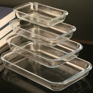 Прозрачные стеклянные формы для выпечки для использования в пищевой промышленности, безопасные стеклянные тарелки для выпечки