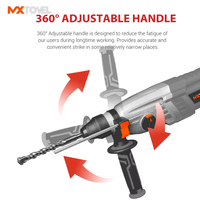 Marteau perforateur rotatif portable électrique 20V/220V, multifonctionnel, industriel, 1000W, vente directe usine