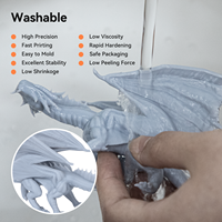 Kexcelled Résine d'imprimante 3D lavable à l'eau de qualité supérieure 0.25mm 1kg Résine UV photopolymère à durcissement rapide rigide pour LCD DLP