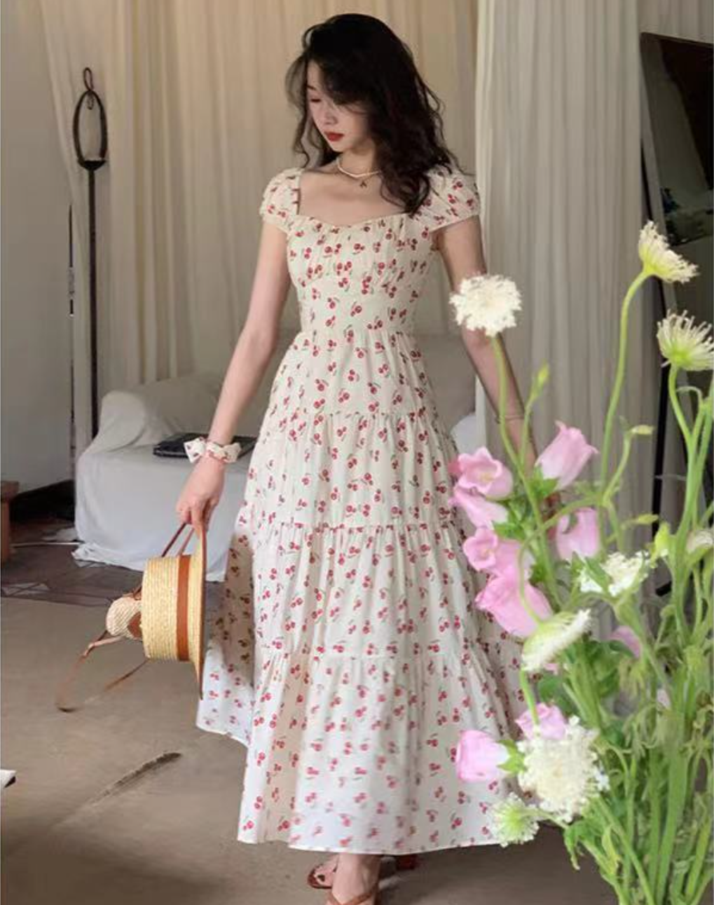 floral summer dress mini The Mary Floral Smocked Back Mini Dress large / OldLace