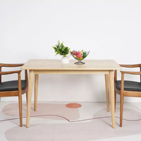 Table à manger en bois massif de grain naturel pour la cuisine