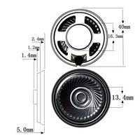Haut-parleur Mylar MANORSHI 40MM 2024, 8 Ohm 0.5W/3W, haute sensibilité, driver DC personnalisé, pour alarme extérieure, interphone, jouets