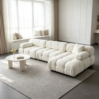 Modernes Weißes Samt-Zweisitzer-Sofa Modulares Ecksofa Schaumstoff Tofu-Block Vakuumkomprimiert für Apartment Hotel Zuhause