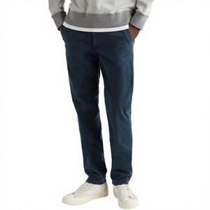 Pantalones Chinos de Sarga de Algodón Elástico Ajustados Color Caqui Personalizados al por Mayor para Hombre - Product Image 6