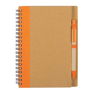 Customized Eco-friendly Spiral Notebook and Pen Set-Kraft Paper Cover Grid for Office, School and Corporate <b>Gift</b> Use - Product Image 4
