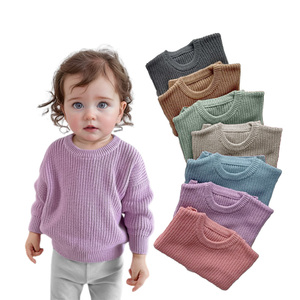 Áo len dệt kim cotton hữu cơ 100% cho bé sơ sinh, trẻ mới biết đi và trẻ nhỏ, mùa đông, kiểu trơn - Product Image 1