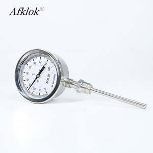 Termómetro bimetálico radial universal a prueba de corrosión 1/2 MNPT 0-100 ℃ Instrumento de medición de temperatura de llenado de aceite - Product Image 3