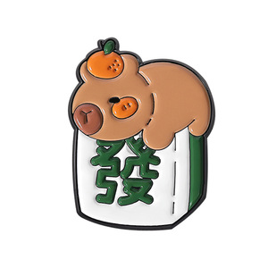13สไตล์น่ารัก capybara เคลือบหมุดไพ่นกกระจอกลูกเต๋าตัวอักษรภาษาอังกฤษเข็มกลัดป้ายปกรูปสัตว์การ์ตูนเครื่องประดับของขวัญสำหรับเด็ก - Product Image 6