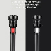 Lampe torche tactique X74 à LED, 5000 lumens, en alliage d'aluminium, indice de protection IP65, 7 modes, rechargeable par USB, zoom, portée du faisceau 300-400 m