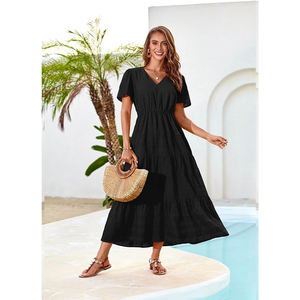 Robe décontractée d'été de style occidental de qualité supérieure, écologique, respirante, pour femmes, vente en gros, lavable pour tous les jours - Product Image 3