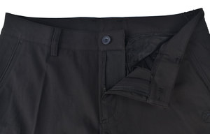 Pantalones Casuales Elegantes de Corte Recto para Hombre, Color Negro, Cintura Alta, Cierre de Botones, Antiarrugas, Poliéster, Frente Plano, para Otoño - Product Image 4