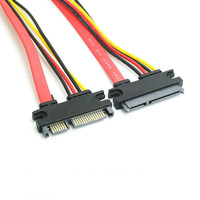 Cable de Extensión Sata 7+15 con Aislamiento de PVC, Clasificación IP67, Macho a Hembra, para Datos y Energía, para Computadora, Electrodomésticos y Motocicleta