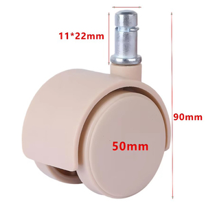 Modern Style 2 Inch 50mm Khaki Wear Resistant Nylon Swivel Casters 35-45kg Load Replacement <b>Wheels</b> For Hotel Furniture - Product Image 6