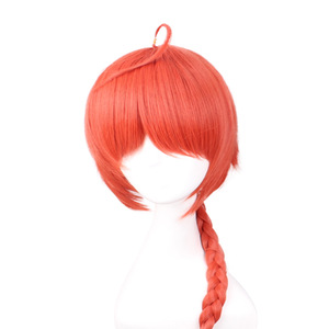 Peluca de Cosplay Ainizi de 50 cm, Naranja, Trenza Simple, Kamui, <span class=keywords><strong>GINTAMA</strong></span>, para Hombre - Product Image 3