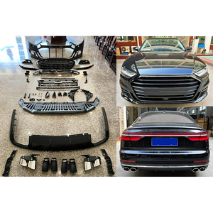 Kit carrosserie pour Audi A8 2019-2021 : modification et amélioration du pare-chocs avant, de la calandre, du becquet arrière et des garde-boue. - Product Image 1