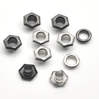 6x œillets carrés en laiton, placage nickel argent/noir, résistants à l'eau, durables, trou intérieur de 3.5/5mm pour vêtements et artisanat